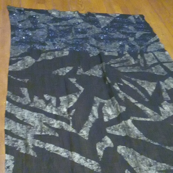AHUJASONS! Luxury Pashmina! Dupatta black&gold block print sequins!! Deadstock - Picture 5 of 17